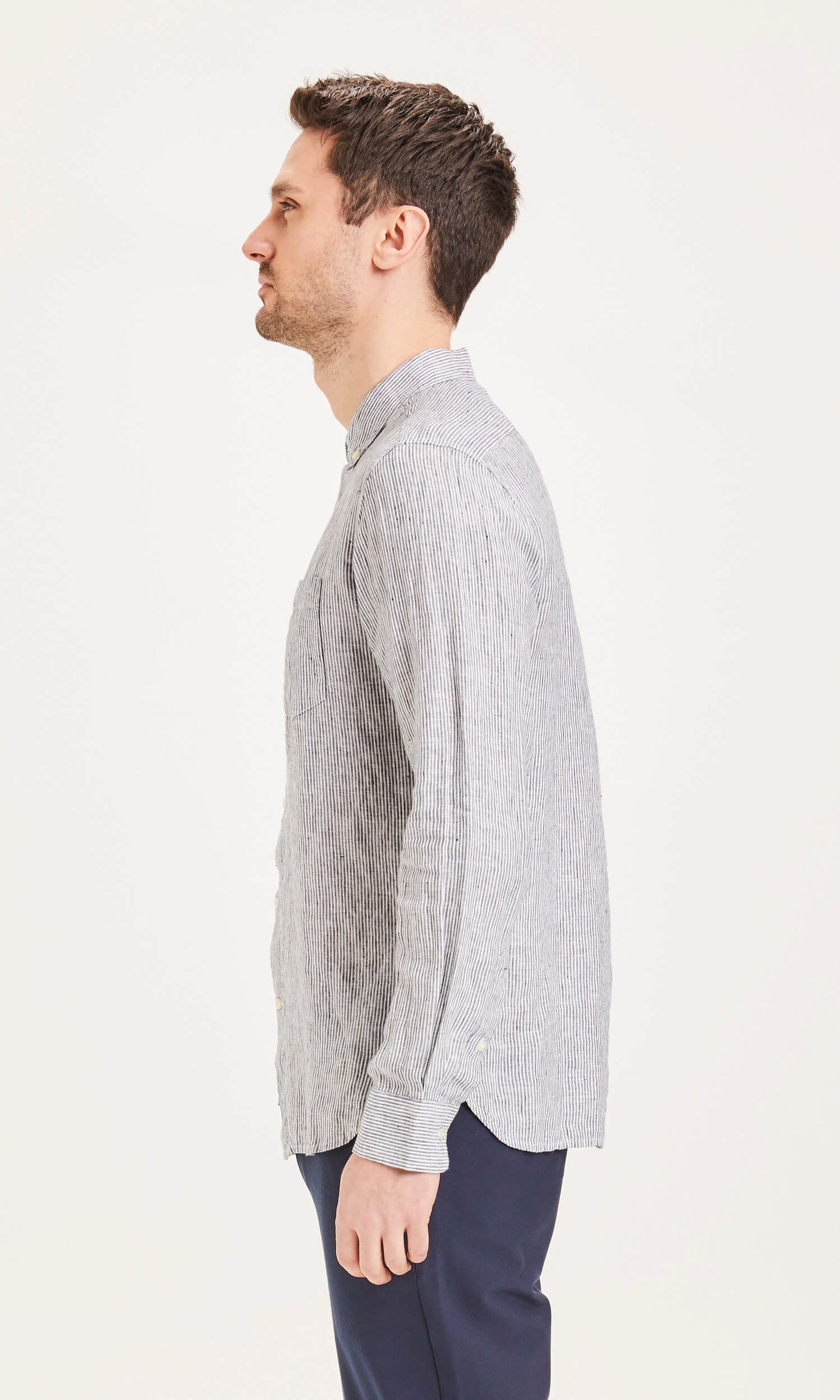Chemise rayée en lin bio - larch