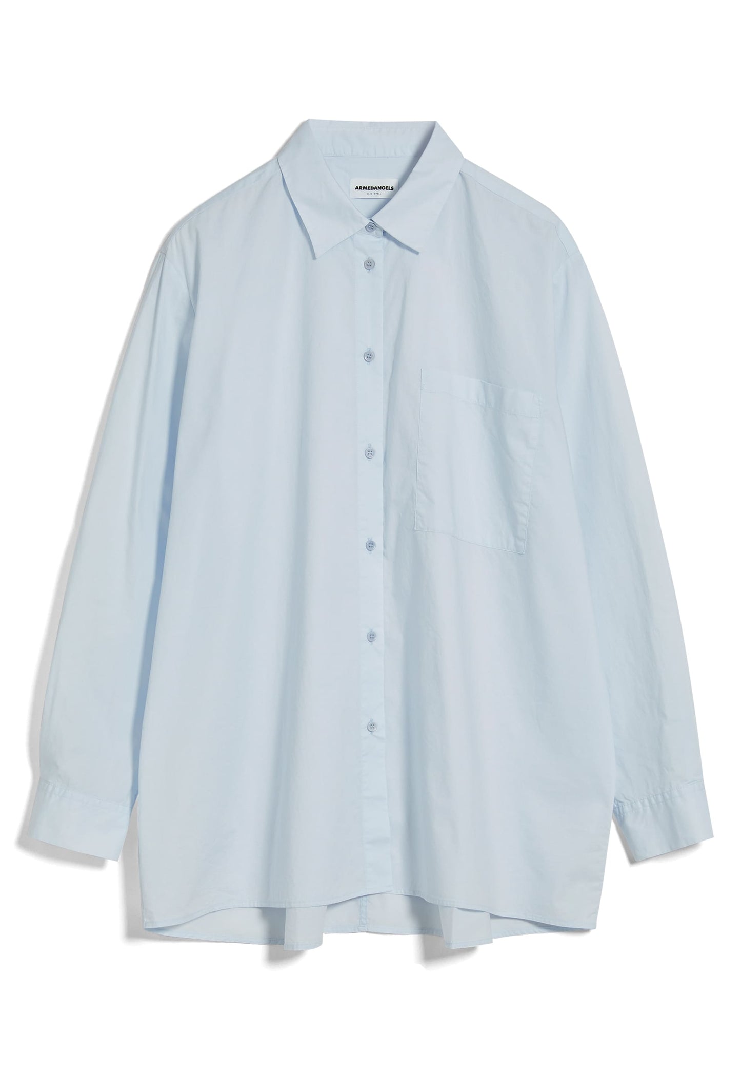 Chemise longue bleu ciel en coton bio - ealgaa morning sky