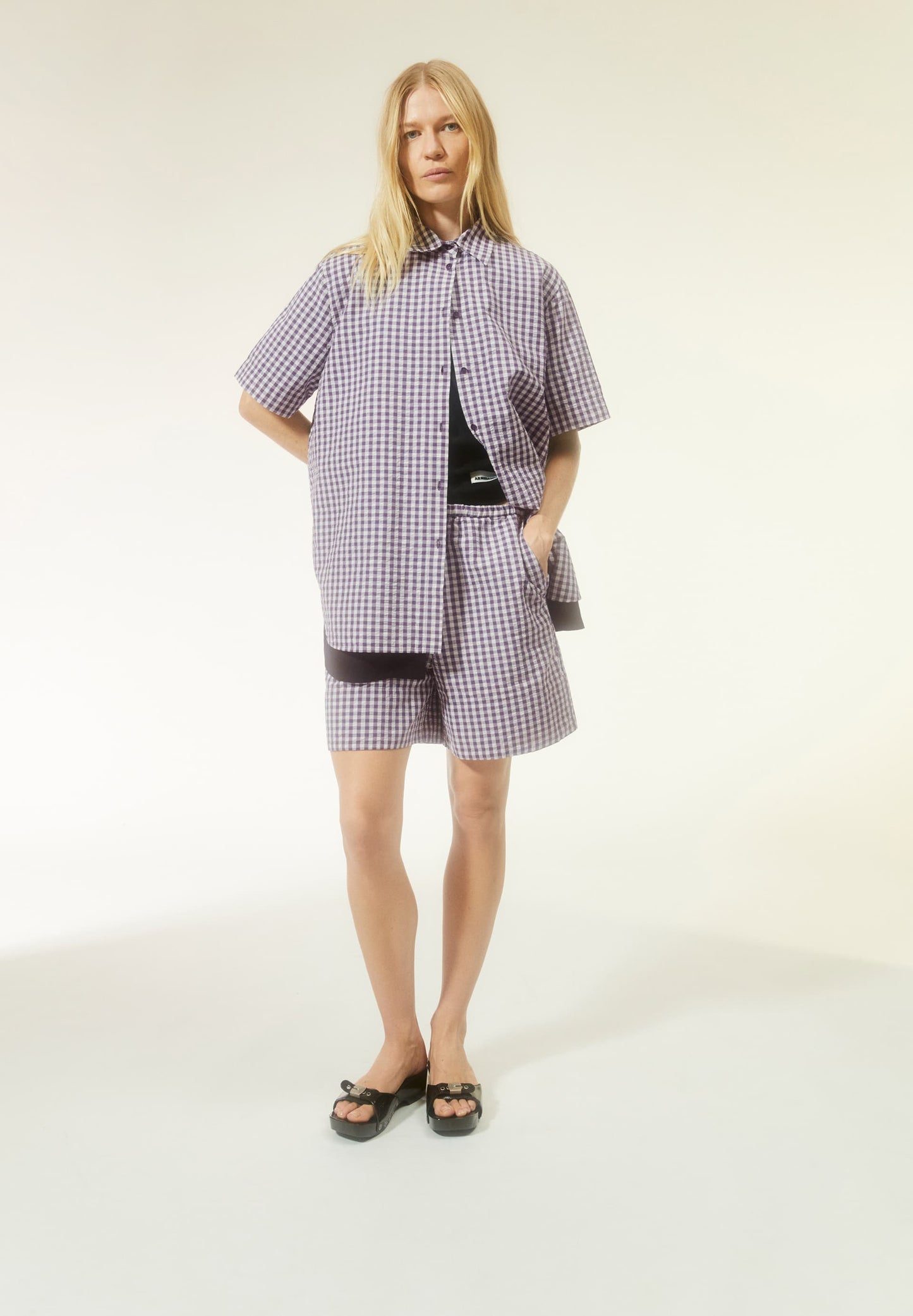 Chemisette ample en coton bio | violet "eassaali vichi blue ash"