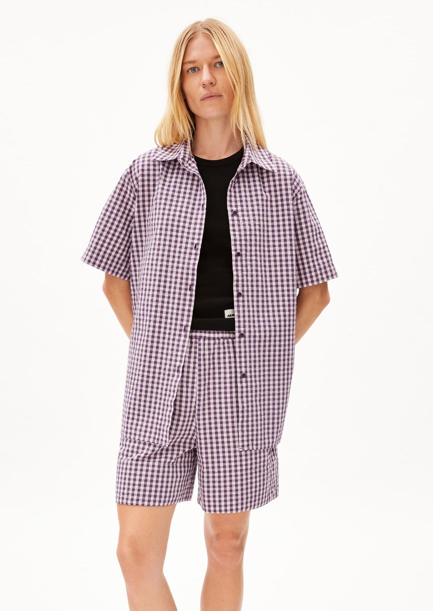 Chemisette ample en coton bio | violet "eassaali vichi blue ash"