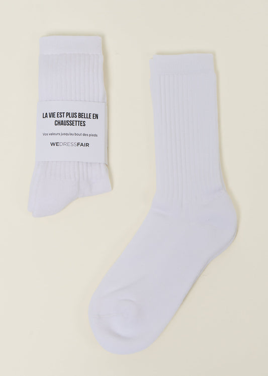 Chaussettes en coton bio | blanc