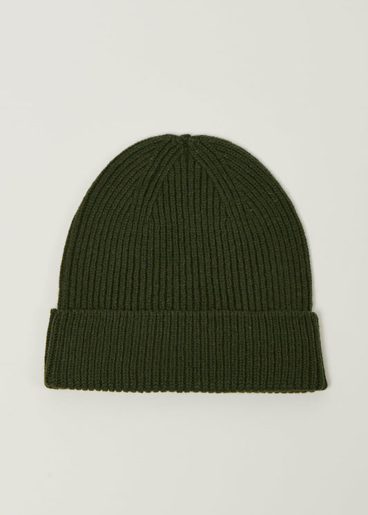 Bonnet en laine mérinos recyclée | olive