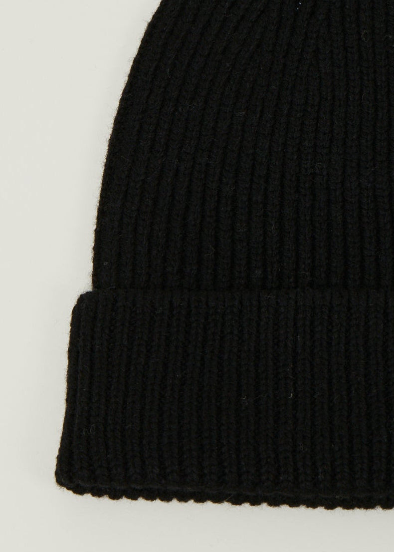 Bonnet en laine mérinos recyclée | noir