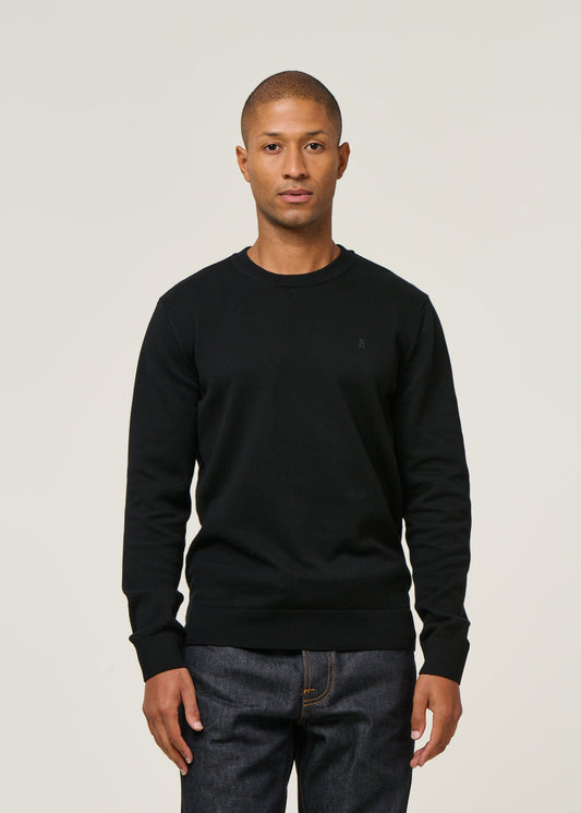 Pull en coton biologique | noir "loukaa knit sweater - black"