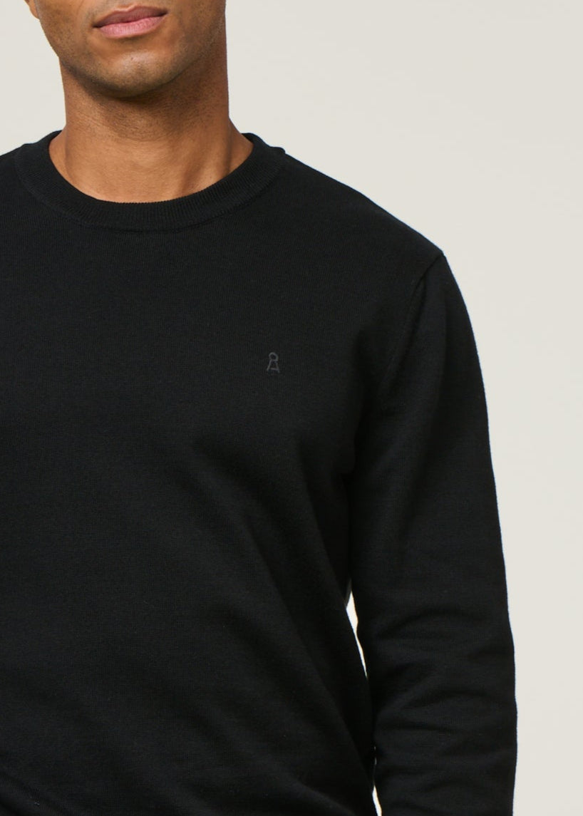 Pull en coton biologique | noir "loukaa knit sweater - black"