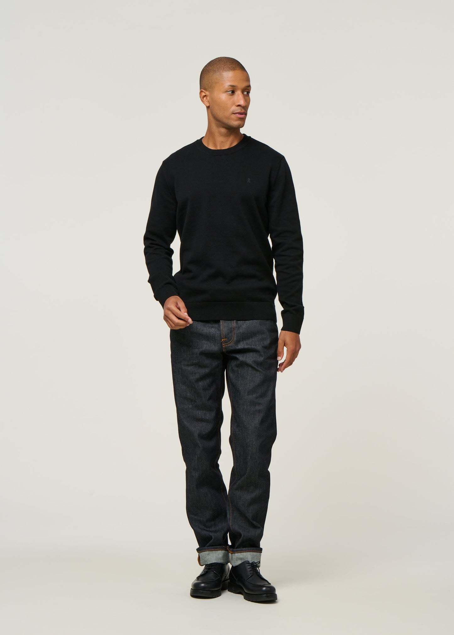 Pull en coton biologique | noir "loukaa knit sweater - black"