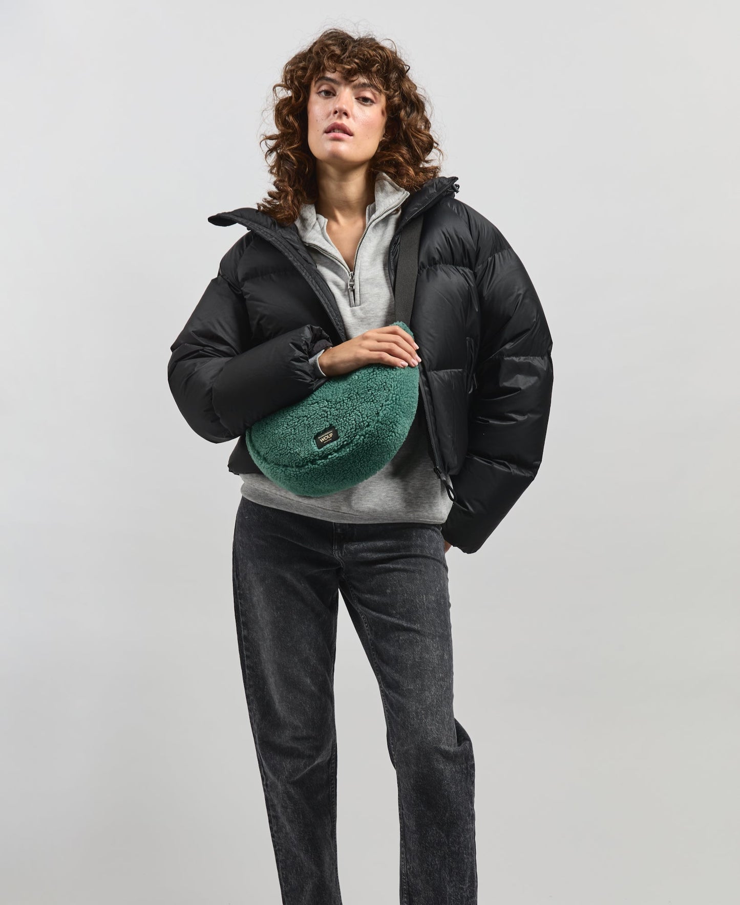Banane en matières recyclées | vert d'eau "moss crossbody bag"