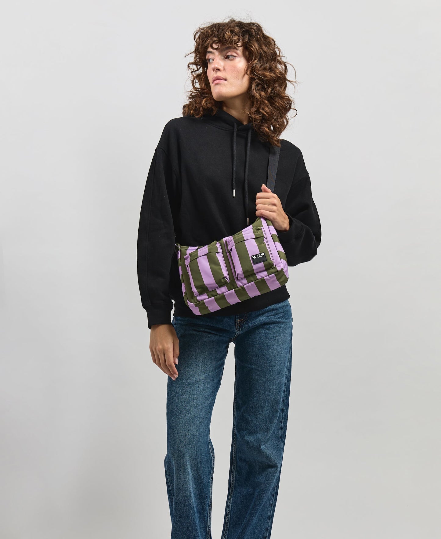 Sac bandoulière en matière recyclée | rayé "niza crossbody bag"