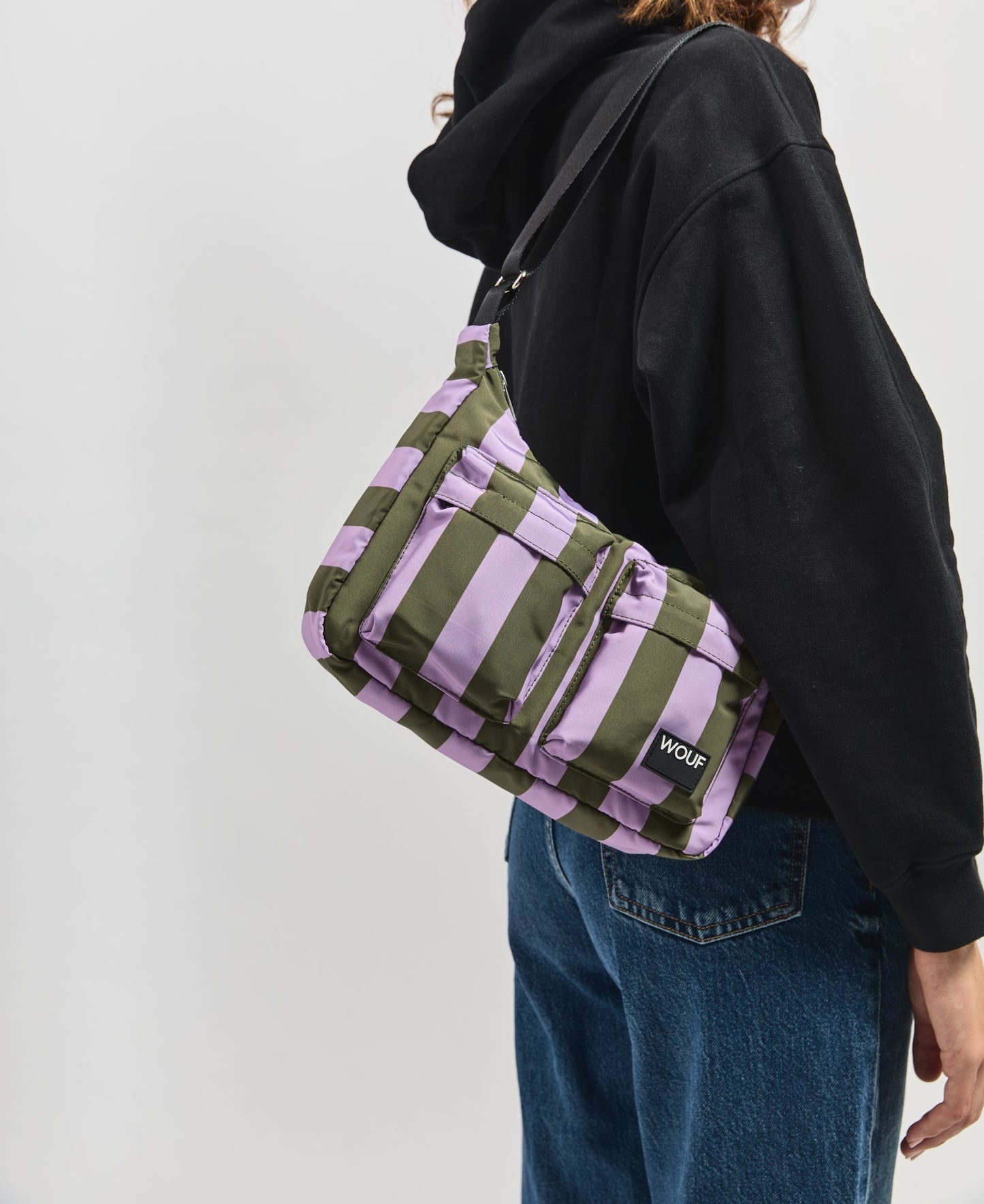 Sac bandoulière en matière recyclée | rayé "niza crossbody bag"