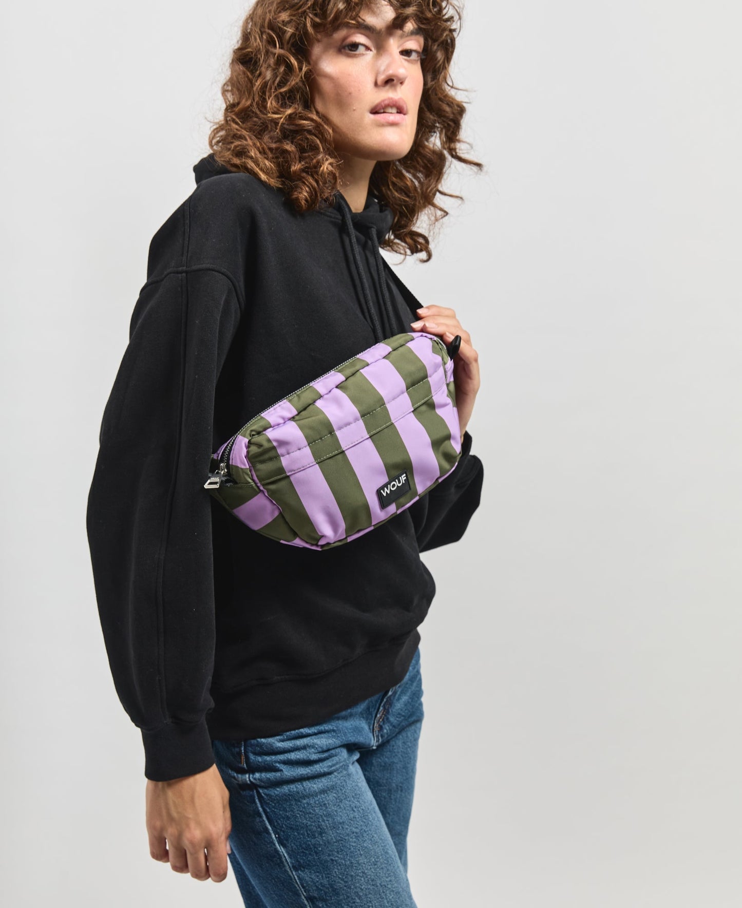 banane en matières recyclées | rayée "niza waistbag"