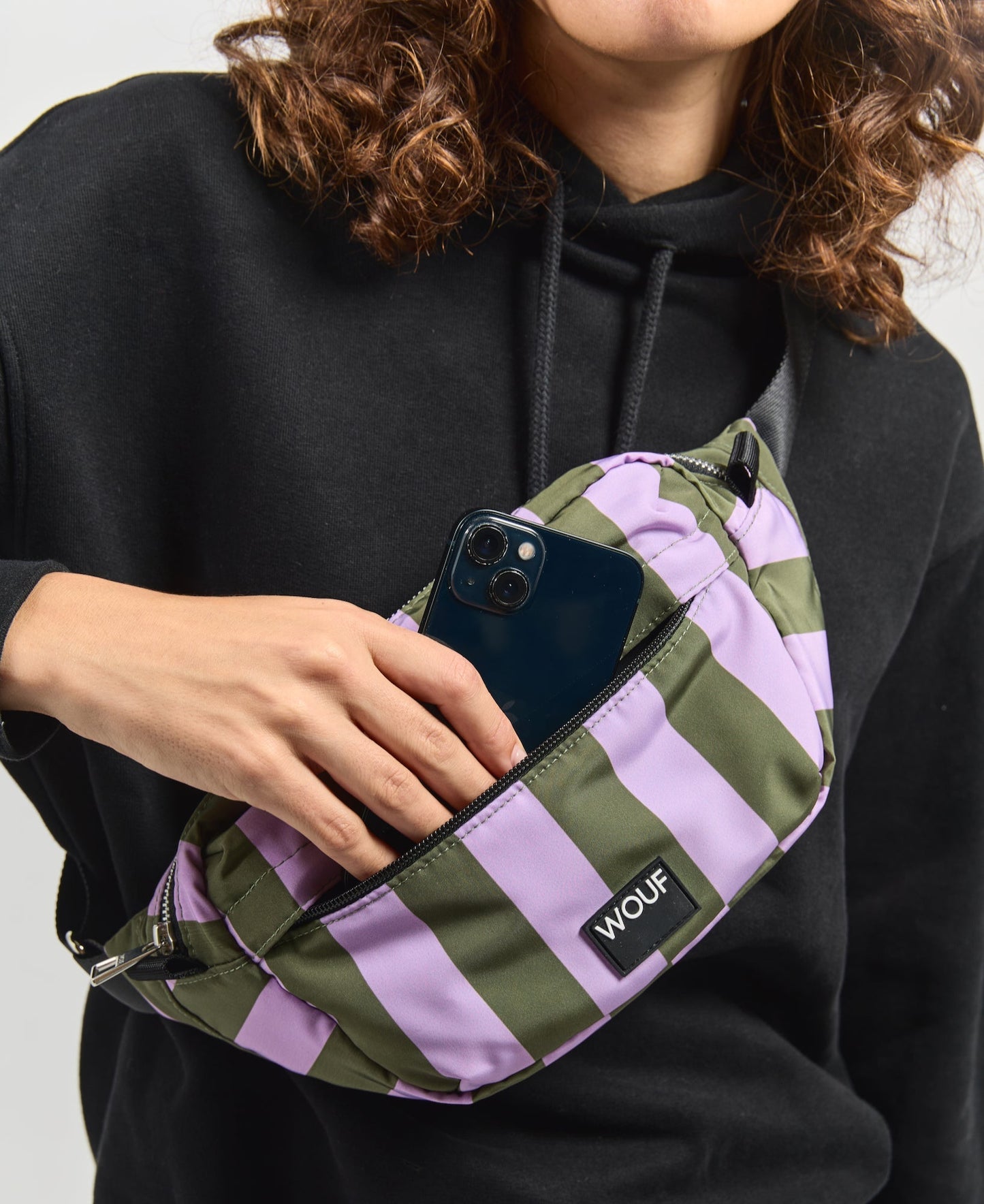 banane en matières recyclées | rayée "niza waistbag"
