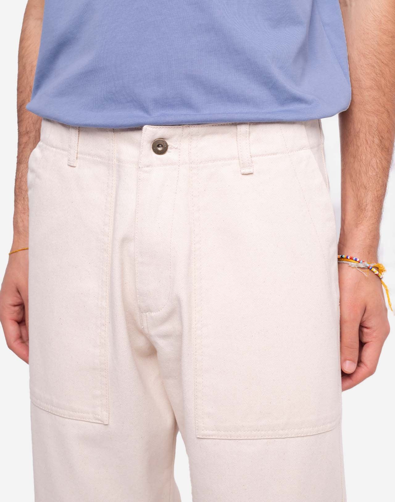 Pantalon droit en coton bio | écru "gamal"