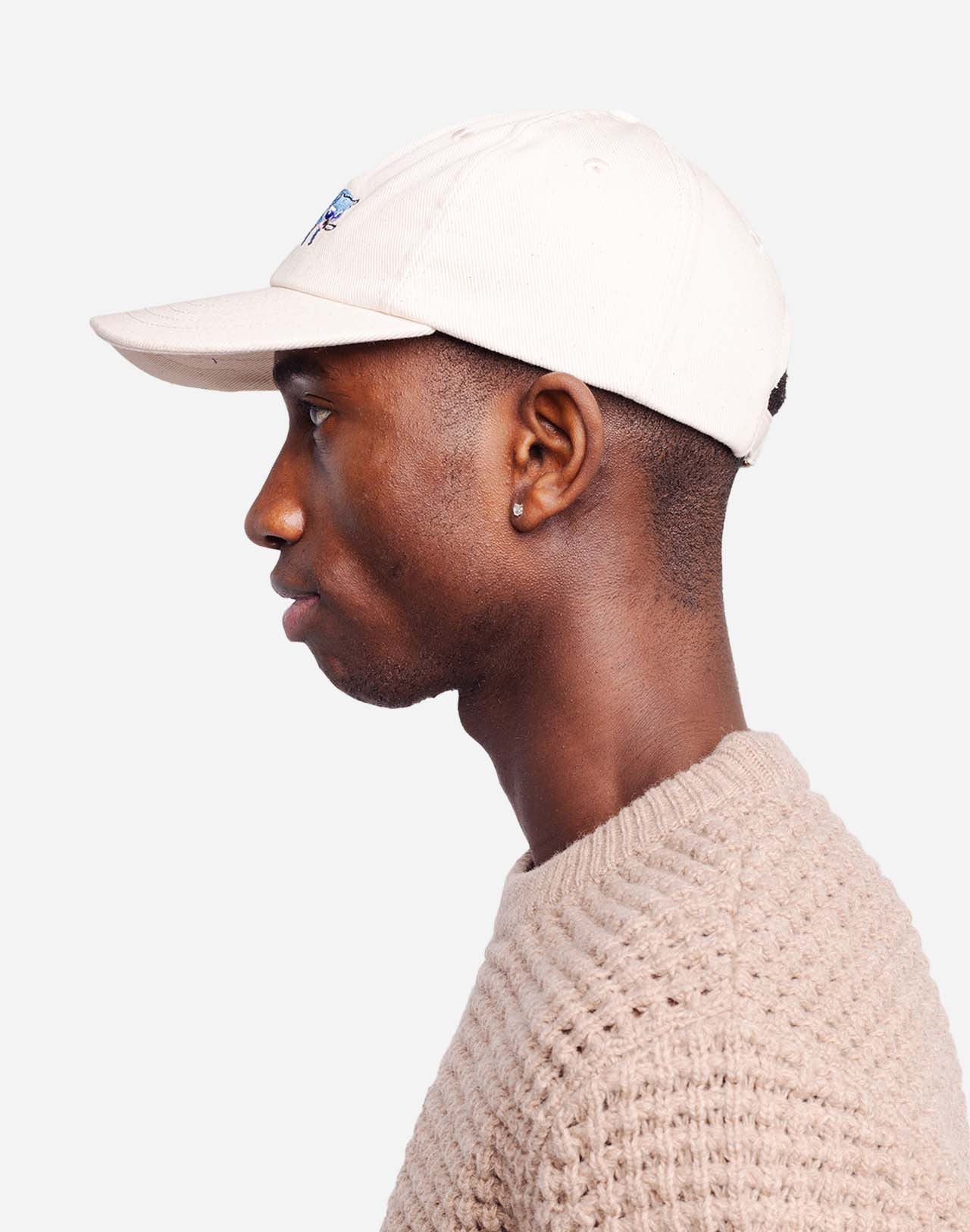 Casquette en coton bio | écru "six pannel racoon"