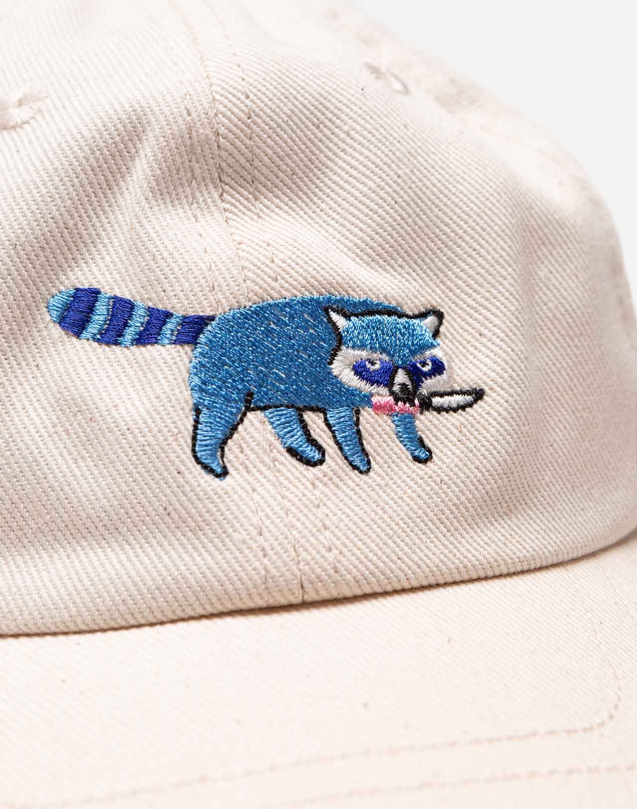 Casquette en coton bio | écru "six pannel racoon"