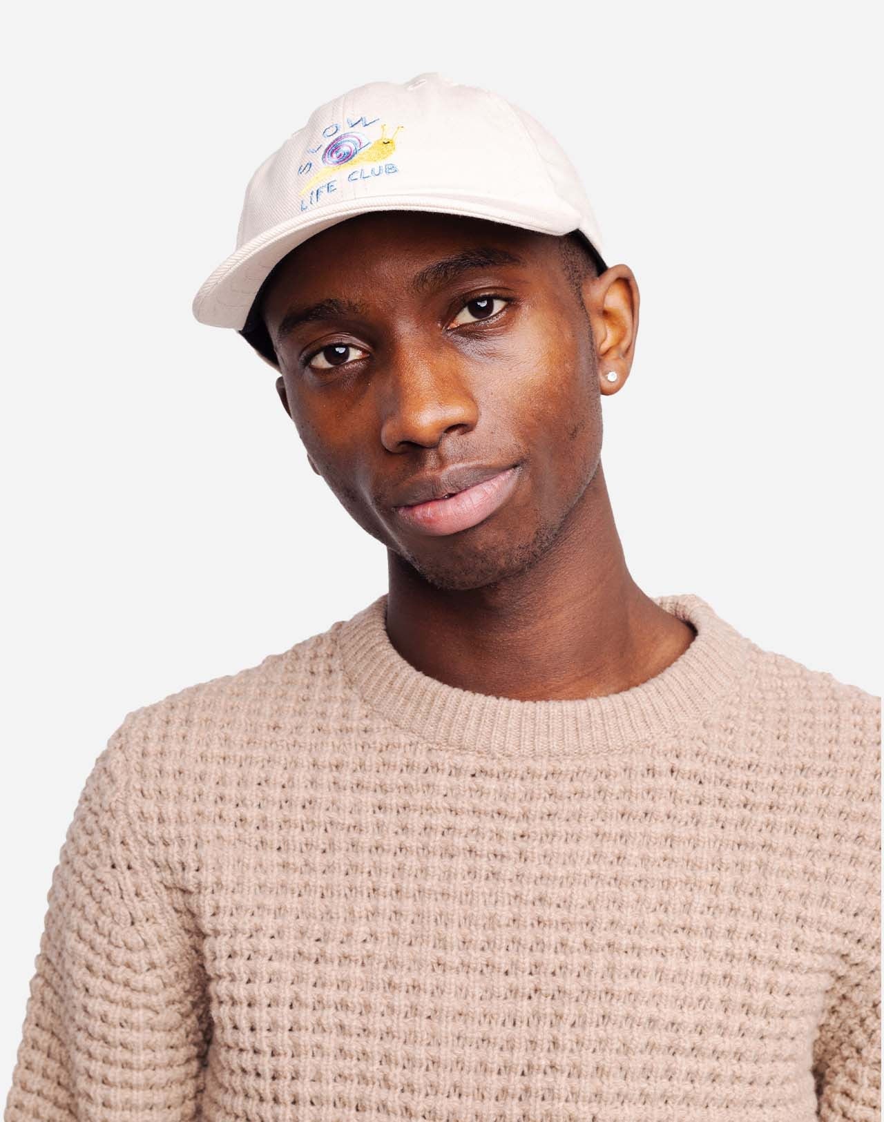 Casquette en coton bio | écru "six pannel slow life"