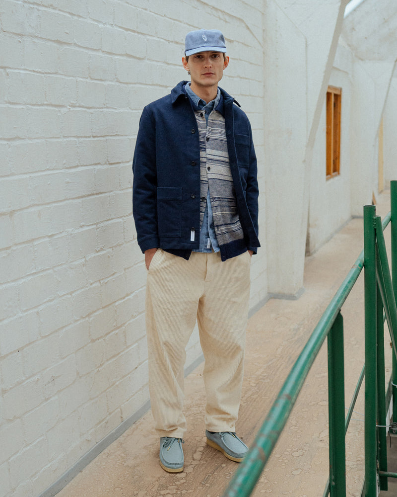 Veste de travail moleskine en coton bio | marine "moleskin overjacket - soft navy"