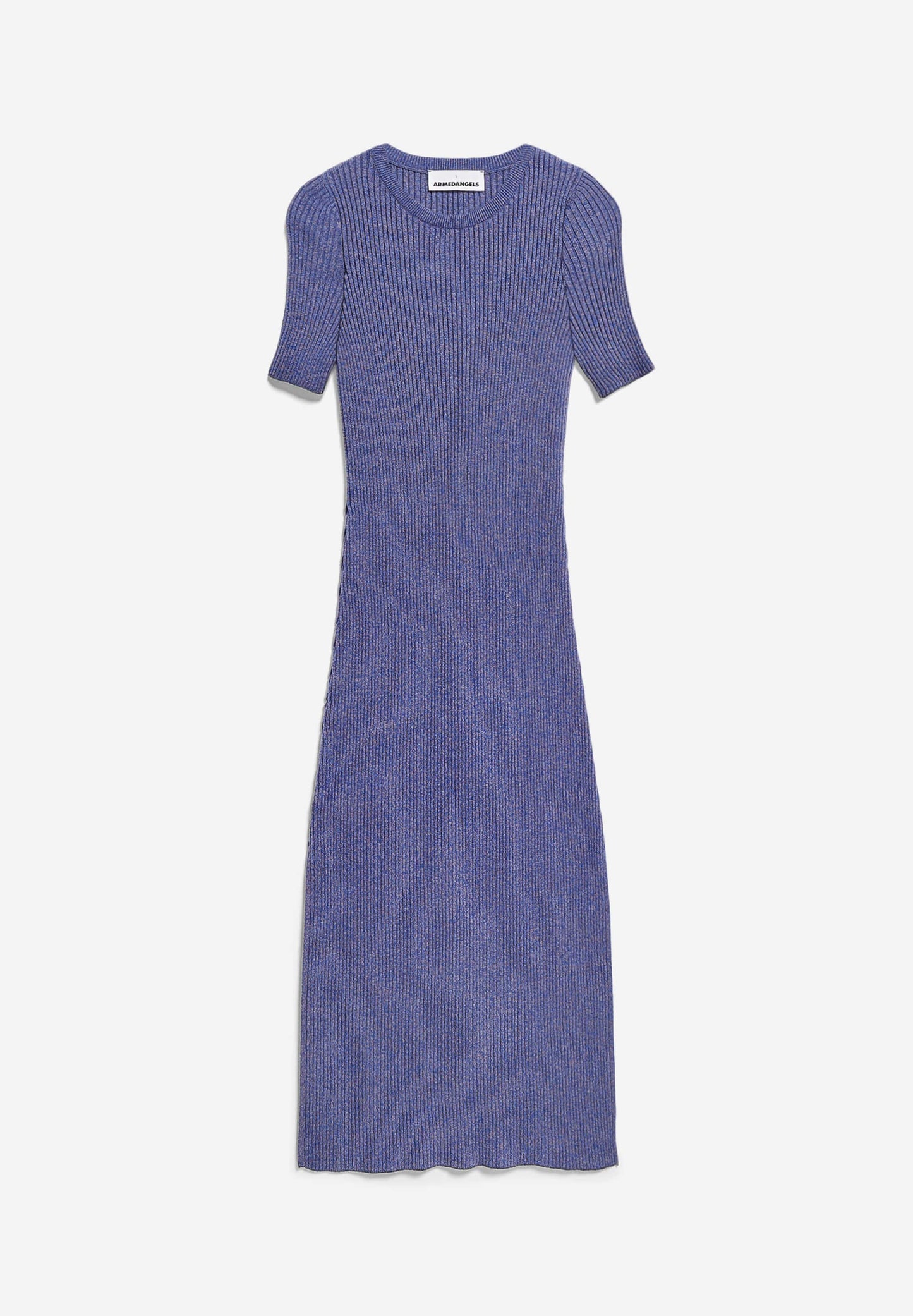 Robe midi en maille de coton bio et recyclé | violet "elainaas dynamo blue-undyed"