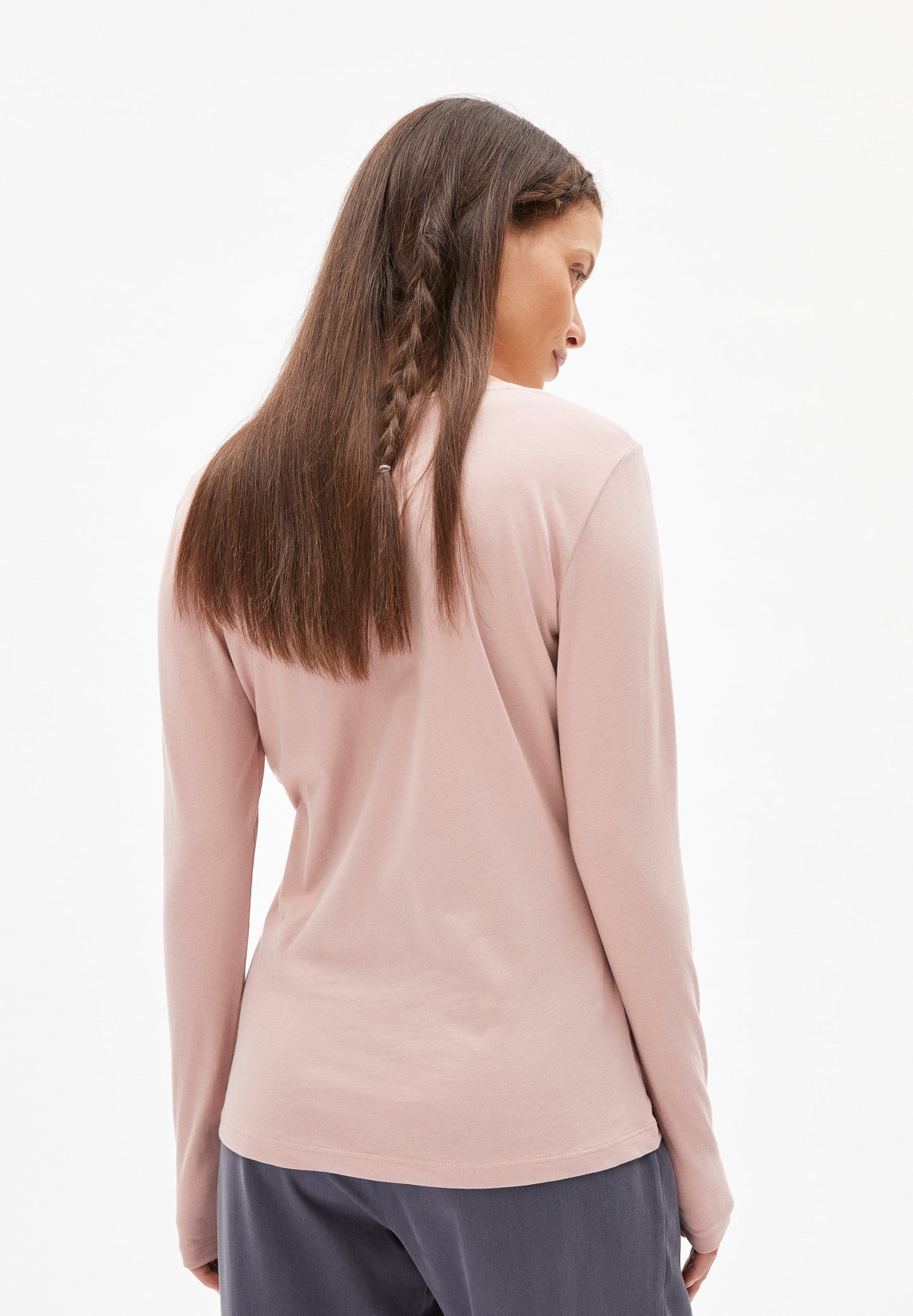 T-shirt à manches longues rose en coton bio - ELEAA kinoko
