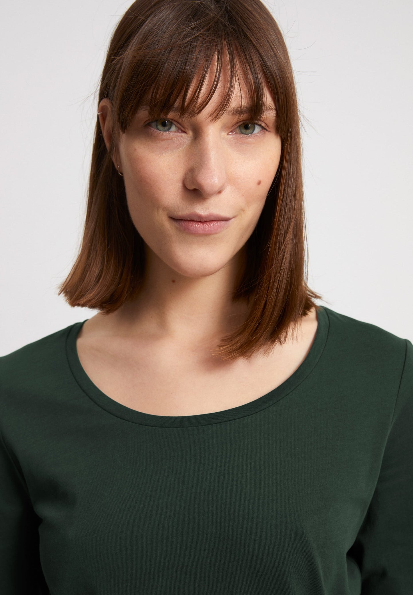 T-shirt à manches longues vert en coton bio - Eleaa vintage green