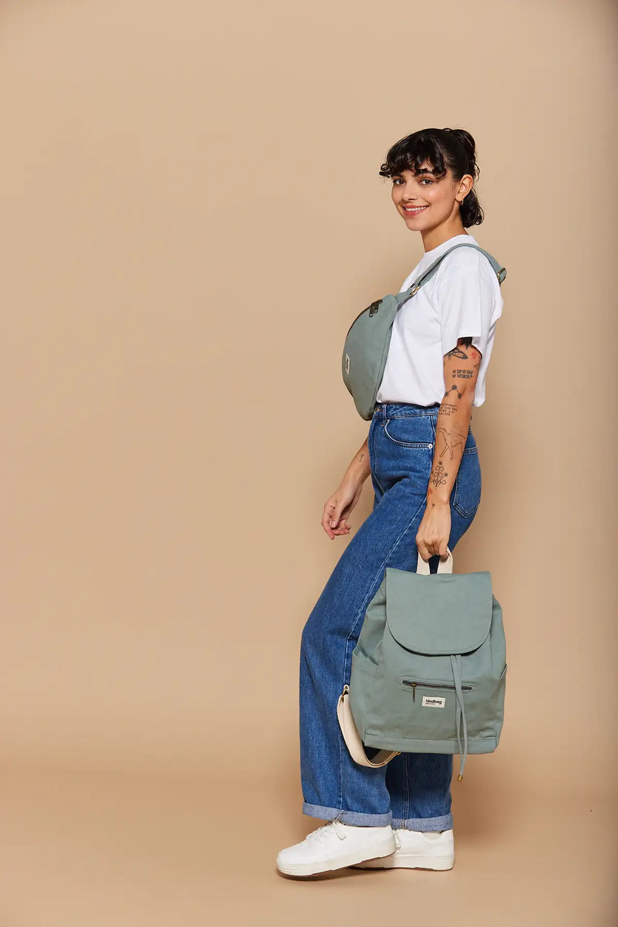 Sac à dos en coton bio | Sauge "eliot sauge"