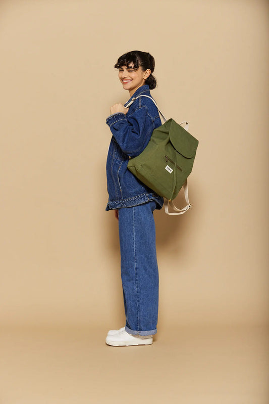 Sac à dos en coton bio | Olive "eliot olive"
