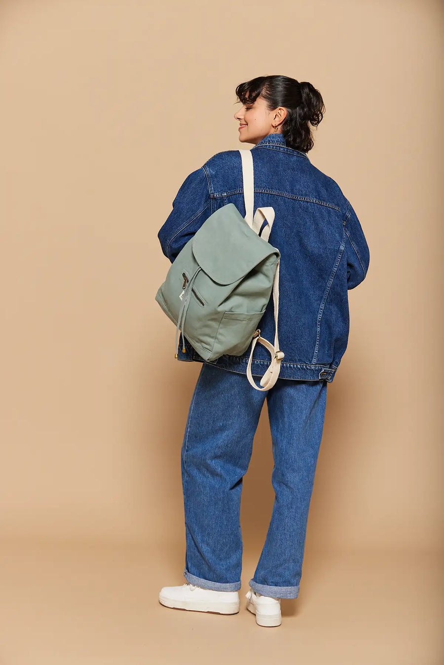 Sac à dos en coton bio | Sauge "eliot sauge"