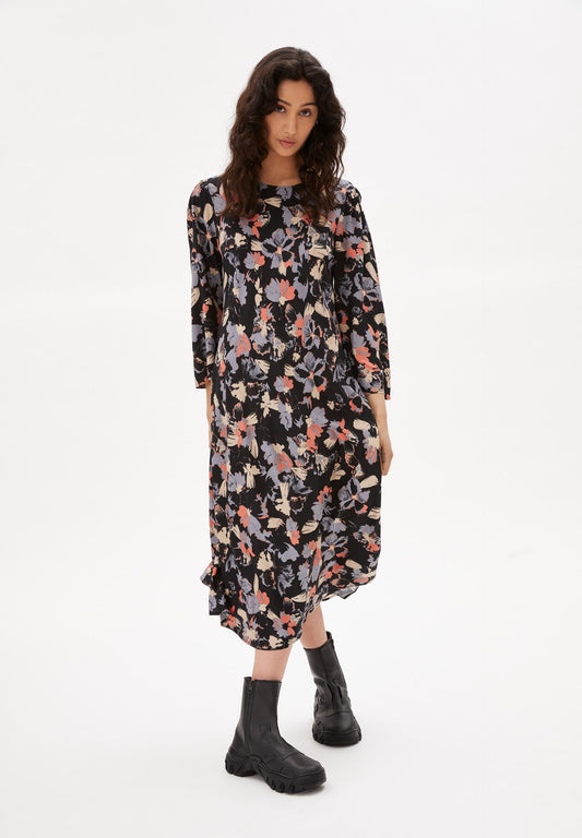 Robe à motifs en éco-vero - ELMAA BLOTCHED BLOOMS black
