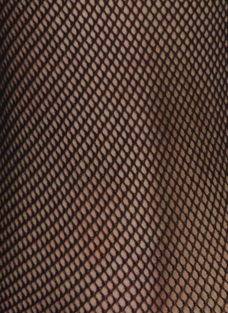 Chaussettes hautes résille en polyamide recyclé | noir "Elvira"