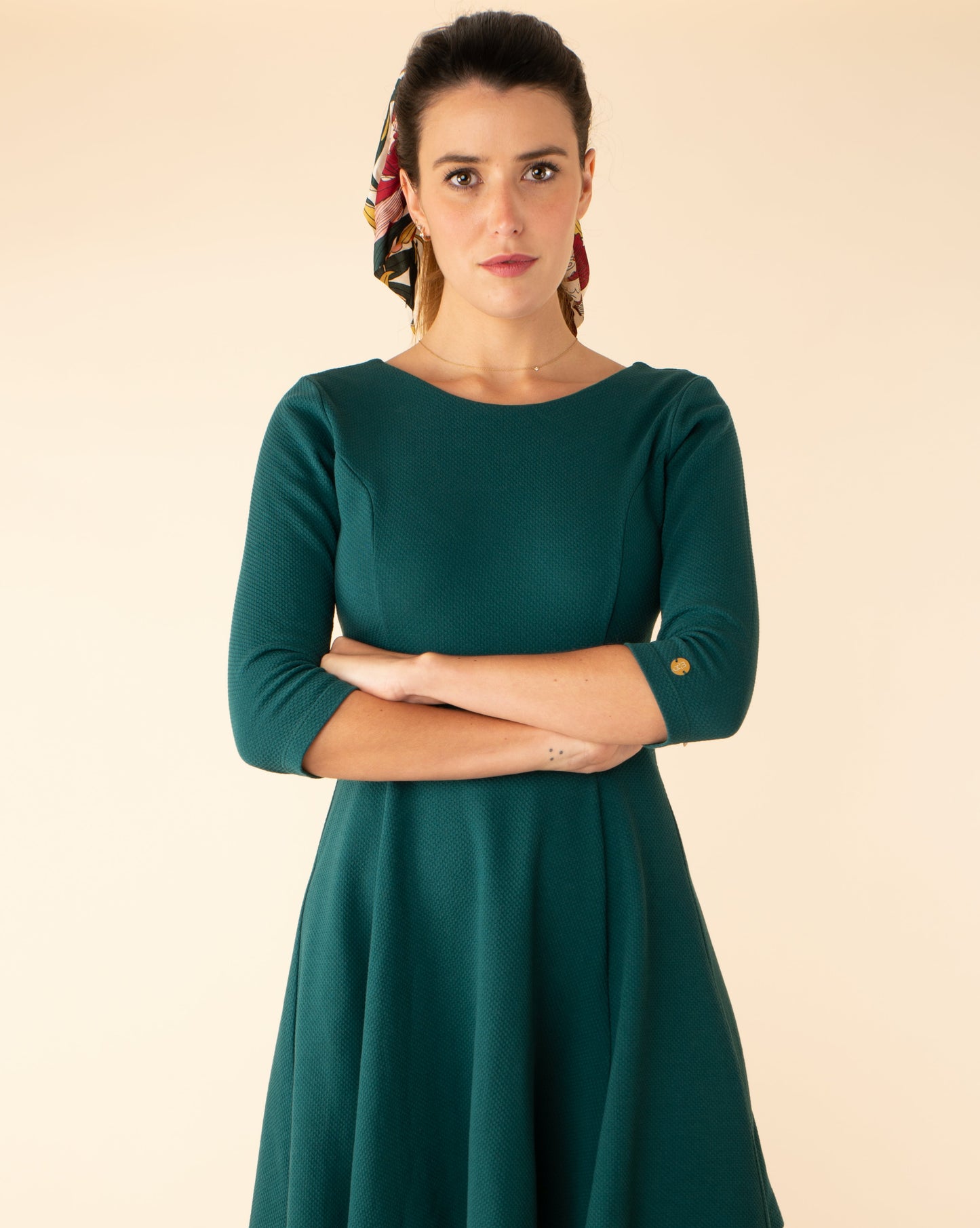 Robe en coton bio made in France | Verte "emma verte"