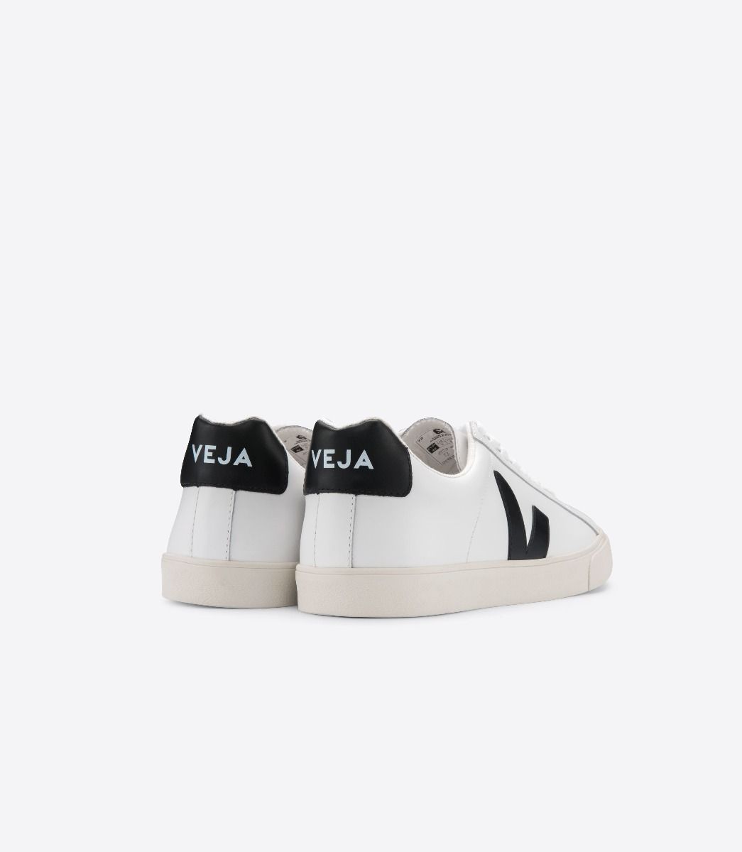 Baskets en cuir certifié | blanc et noir "esplar leather extra white black"