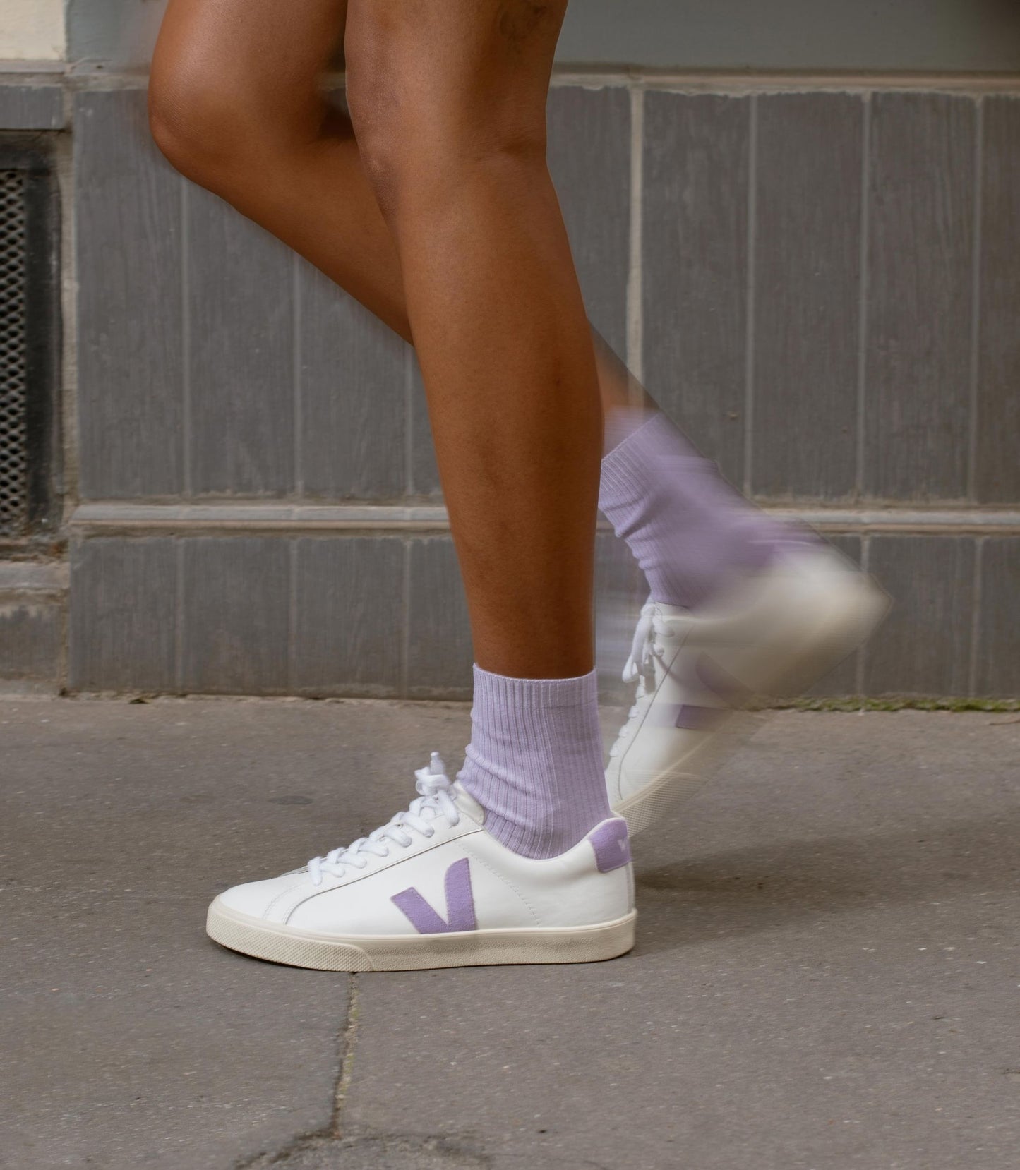 Baskets esplar logo leather extra-white lavande