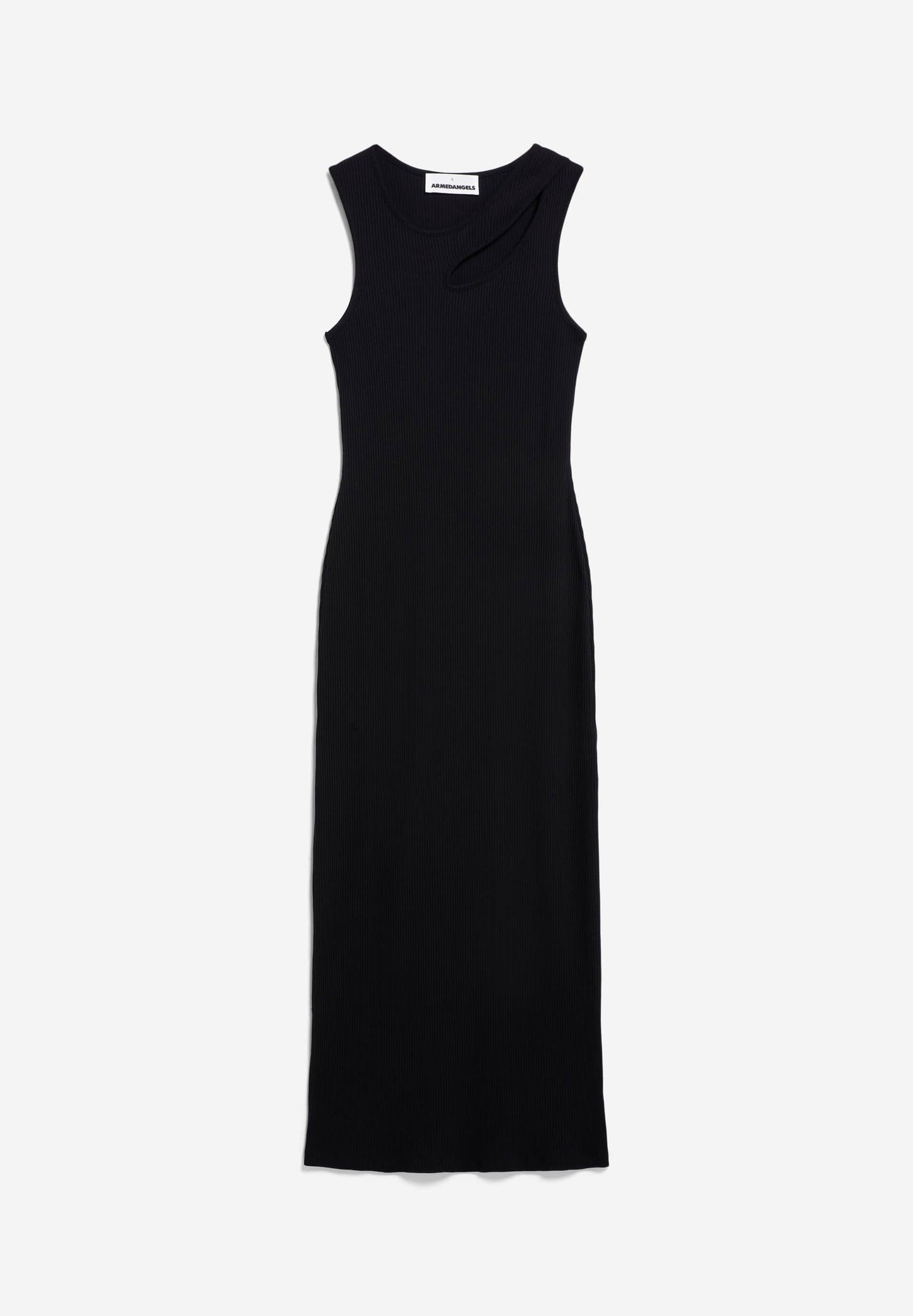 Robe longue ajourée en coton bio | noir "esilaa black"