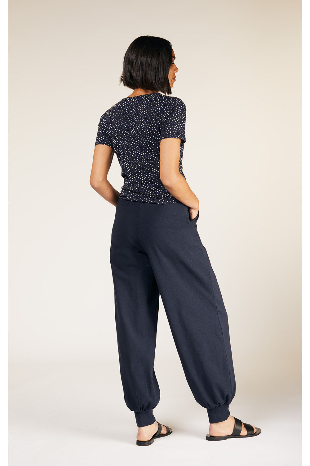 Top court à motifs en coton bio - evony leaf print