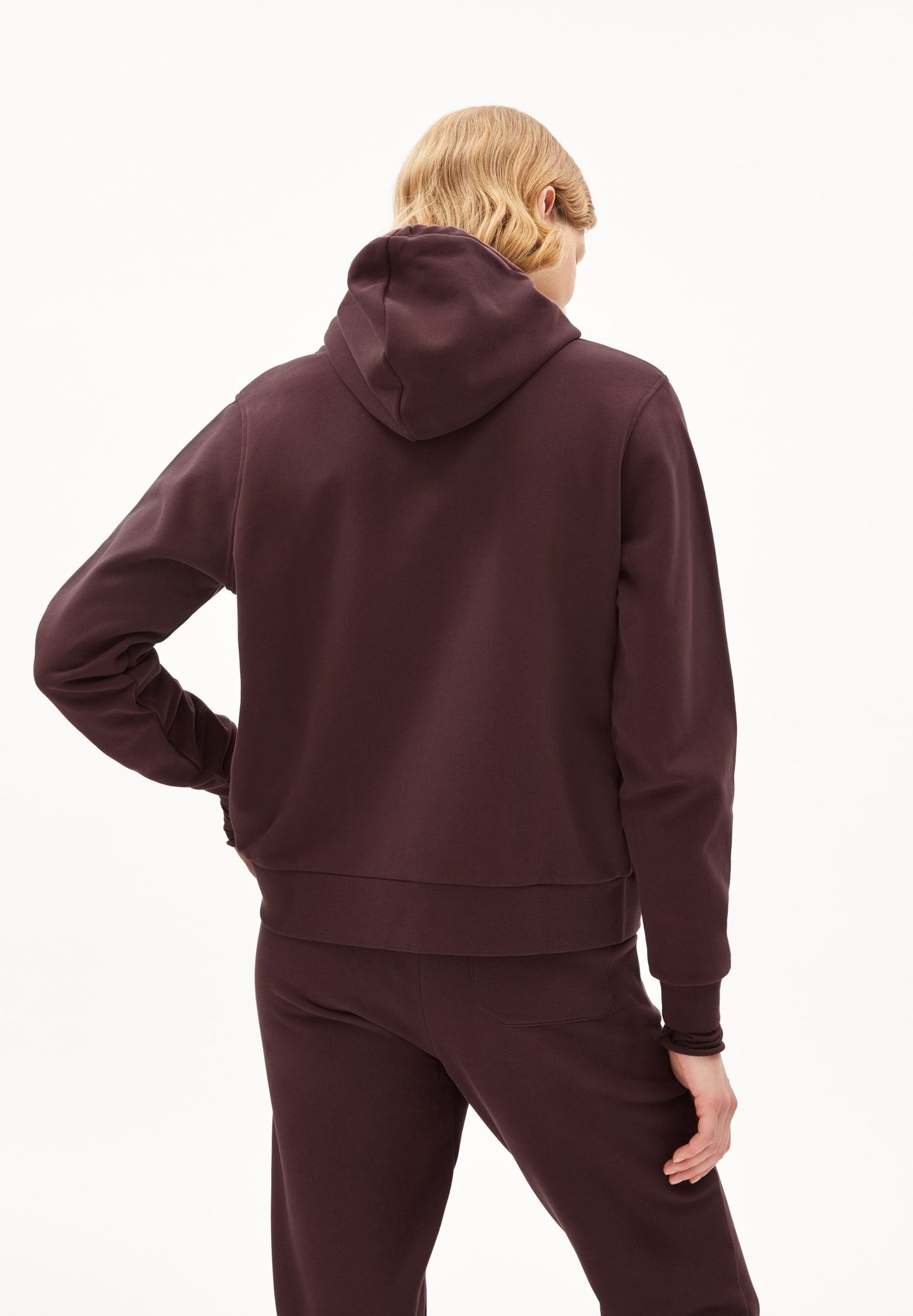Sweat zippé violet foncé en coton biologique - marlinaa fudge