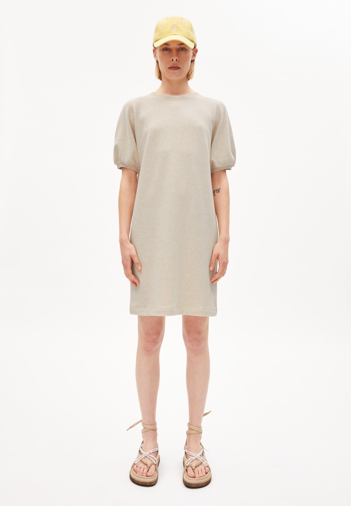 Robe beige en coton bio - faadia light desert melange