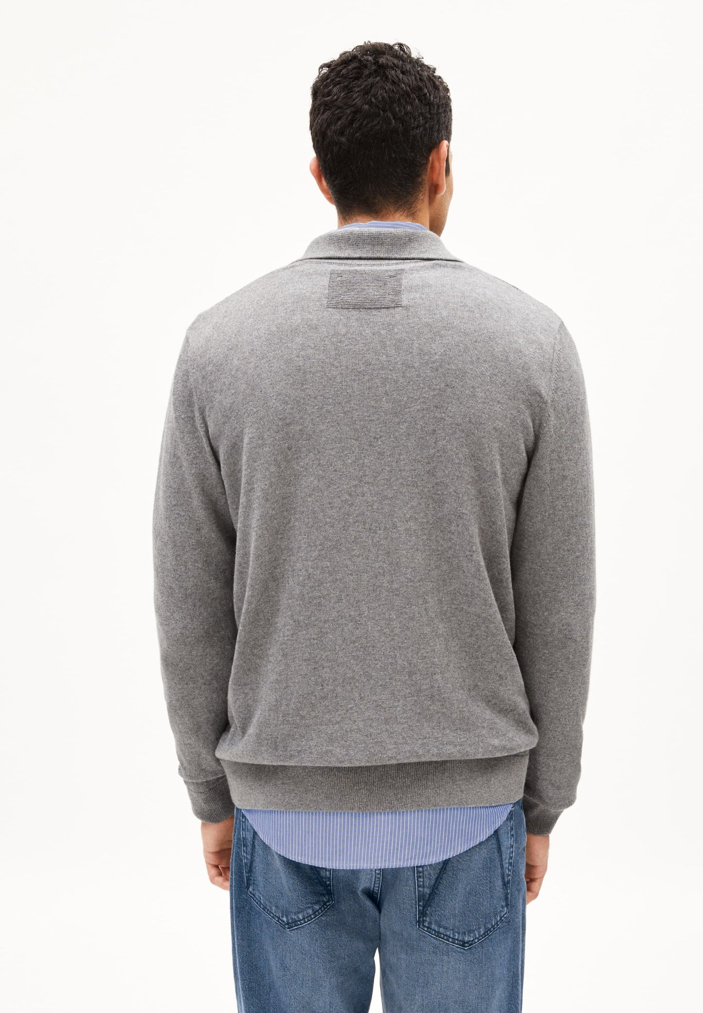 Gilet en coton bio | gris "faaustos - mid grey melange"