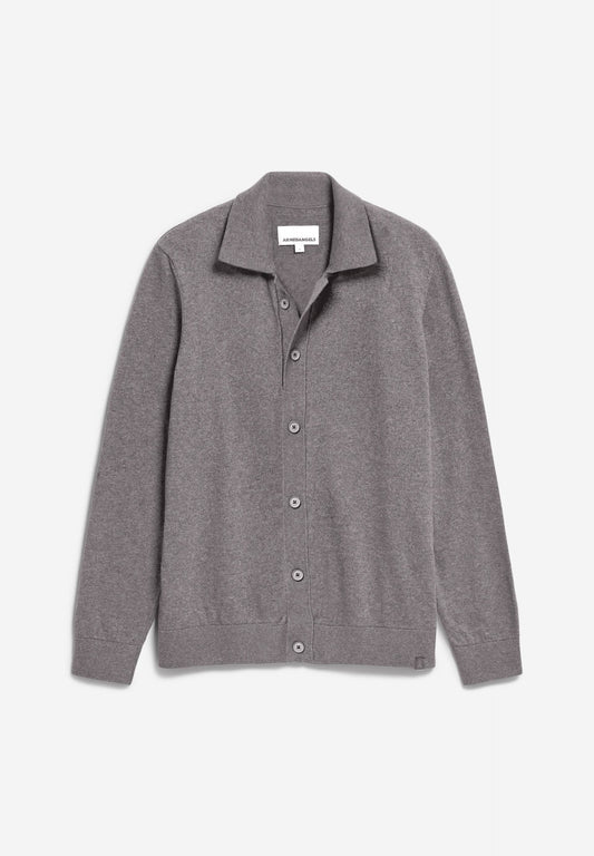 Gilet en coton bio | gris "faaustos - mid grey melange"