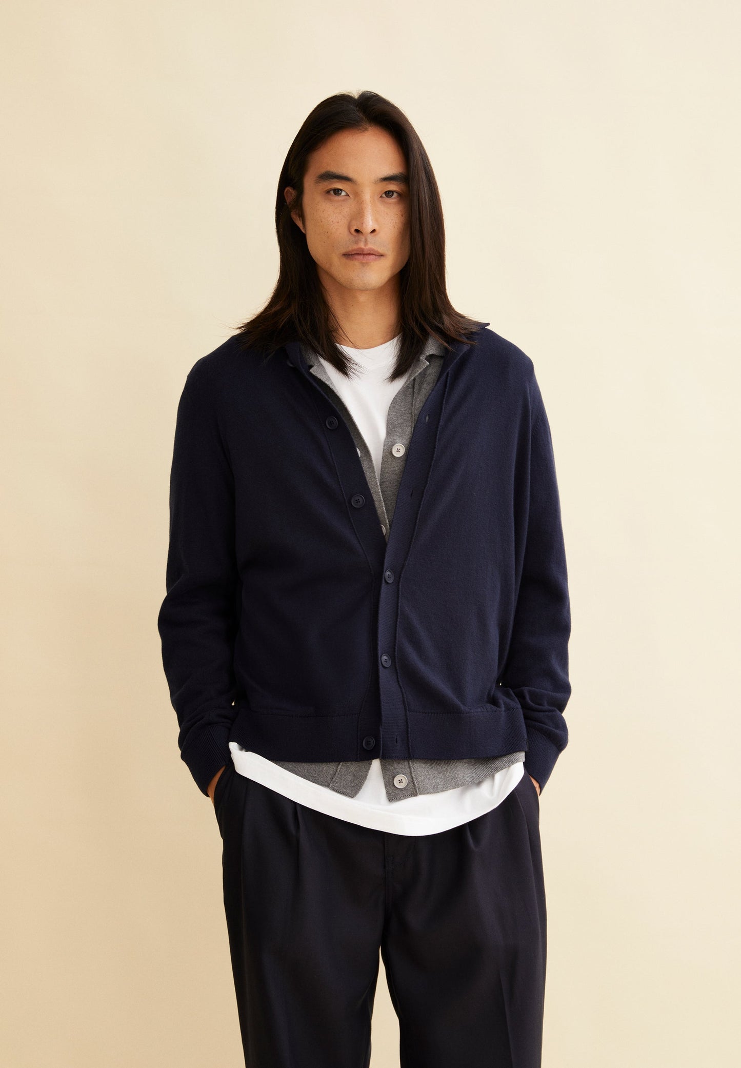 Gilet en coton bio | marine "faaustos - night sky"