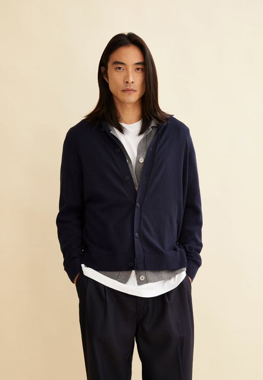 Gilet en coton bio | marine "faaustos - night sky"