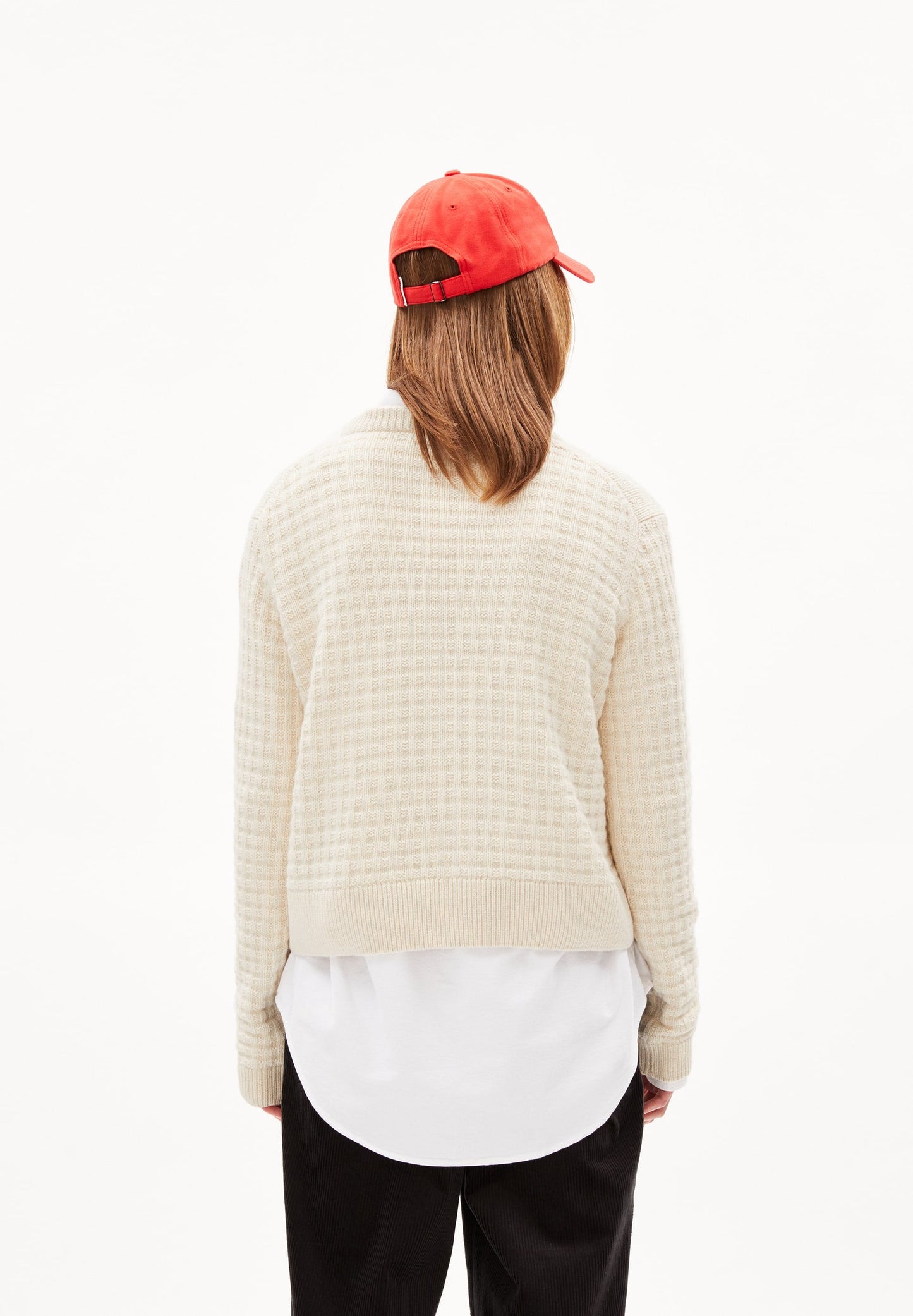 Pull gaufré en laine bio | beige "fabianaa lanacot - oatmilk"