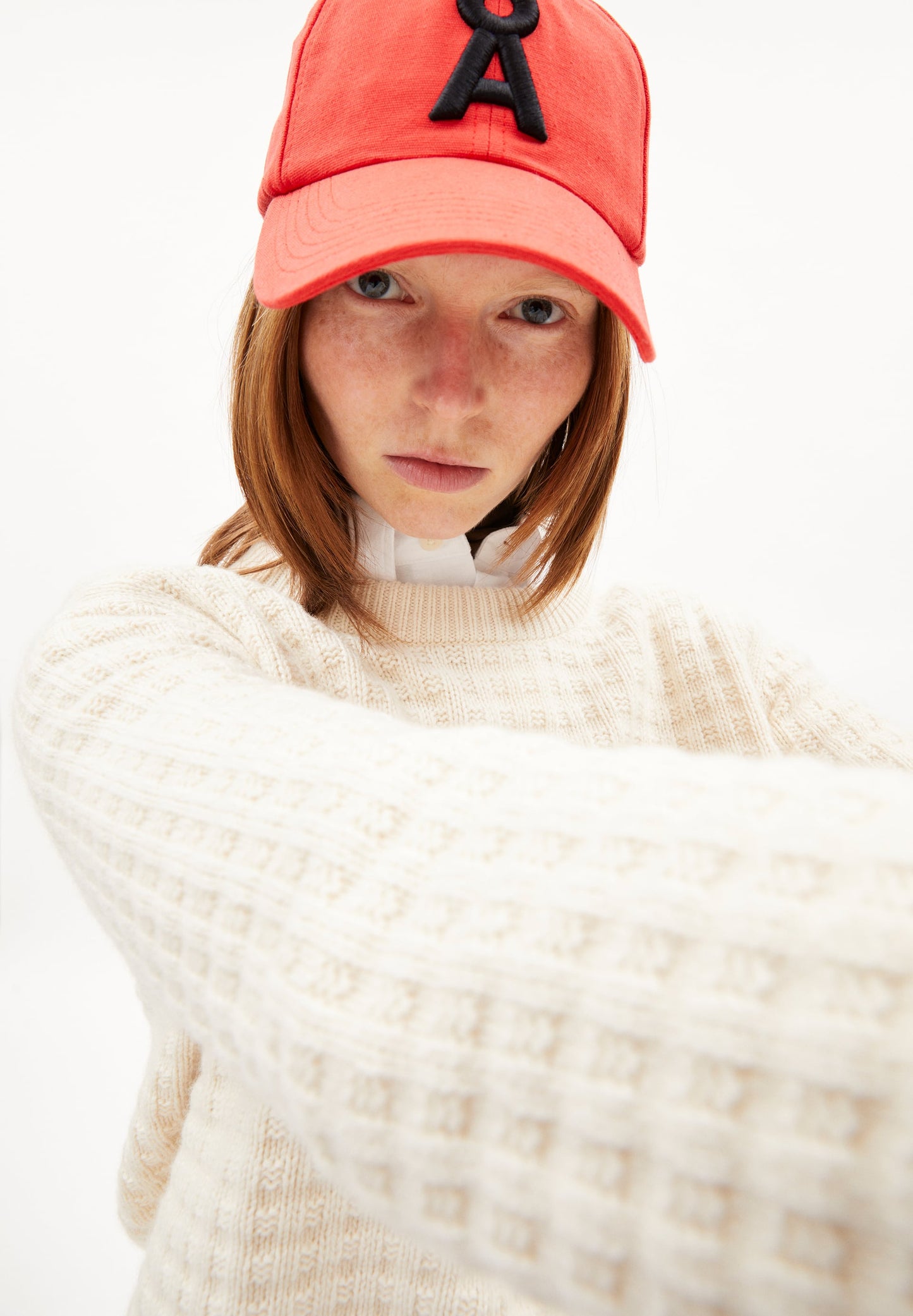Pull gaufré en laine bio | beige "fabianaa lanacot - oatmilk"