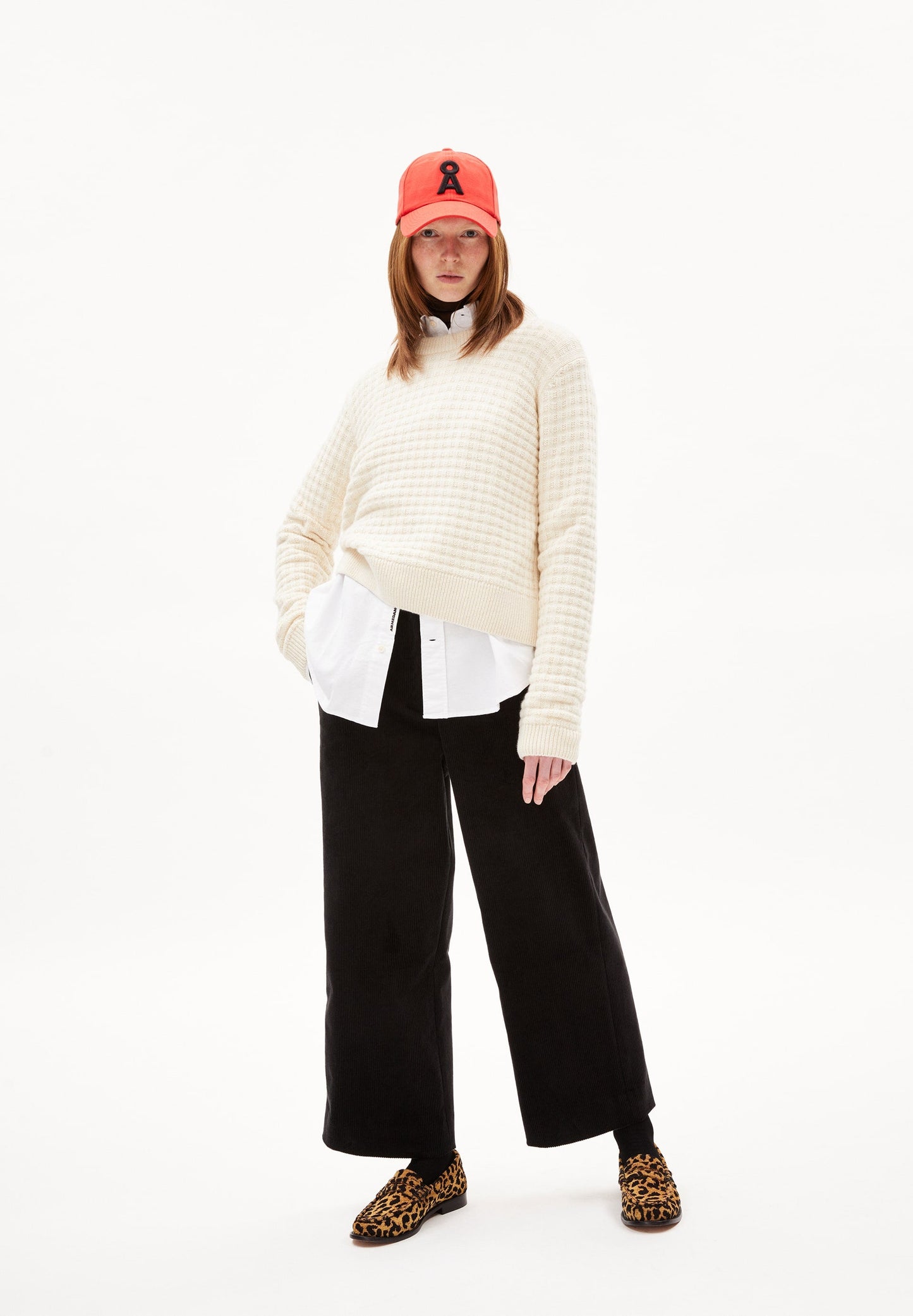 Pull gaufré en laine bio | beige "fabianaa lanacot - oatmilk"
