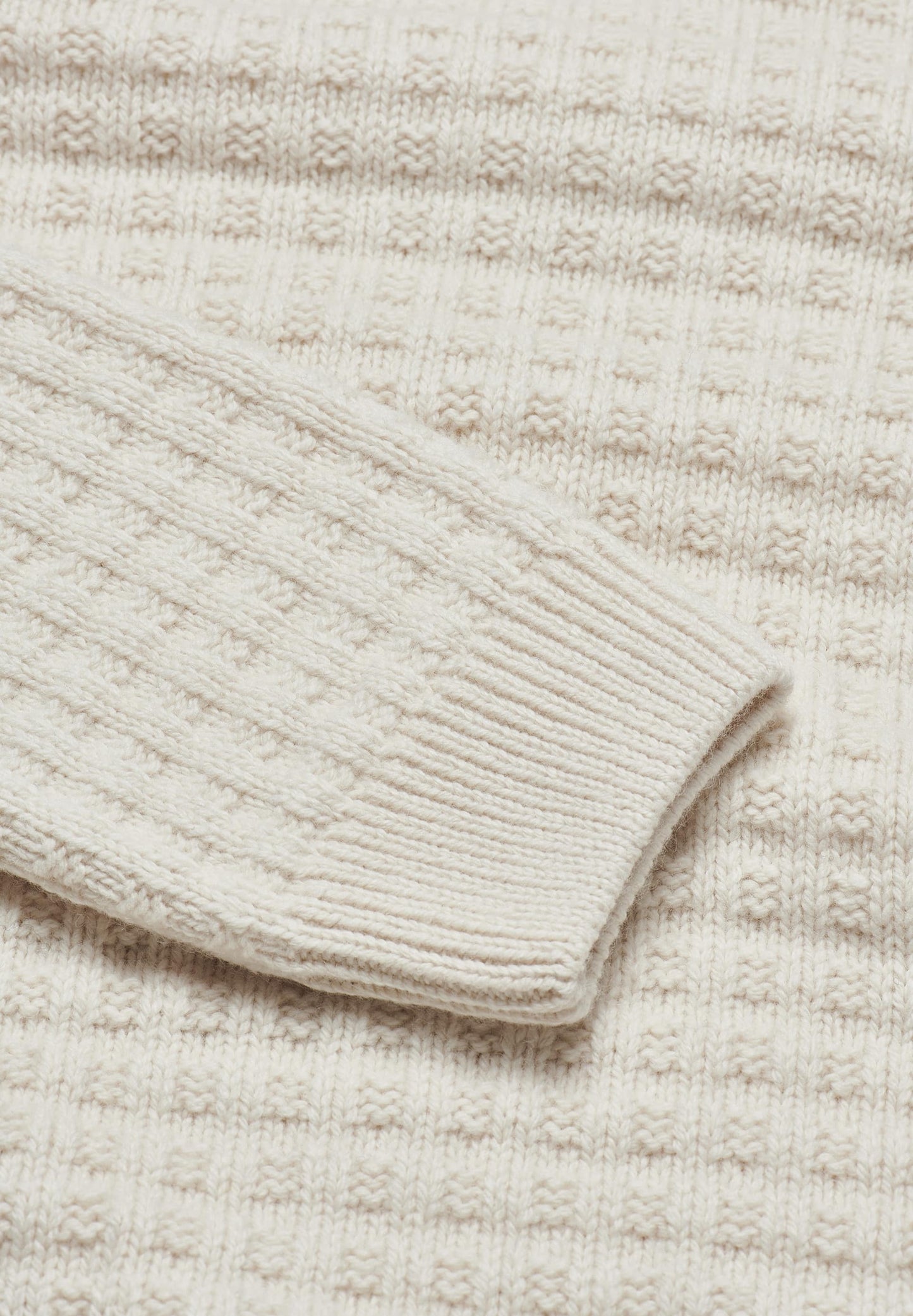 Pull gaufré en laine bio | beige "fabianaa lanacot - oatmilk"