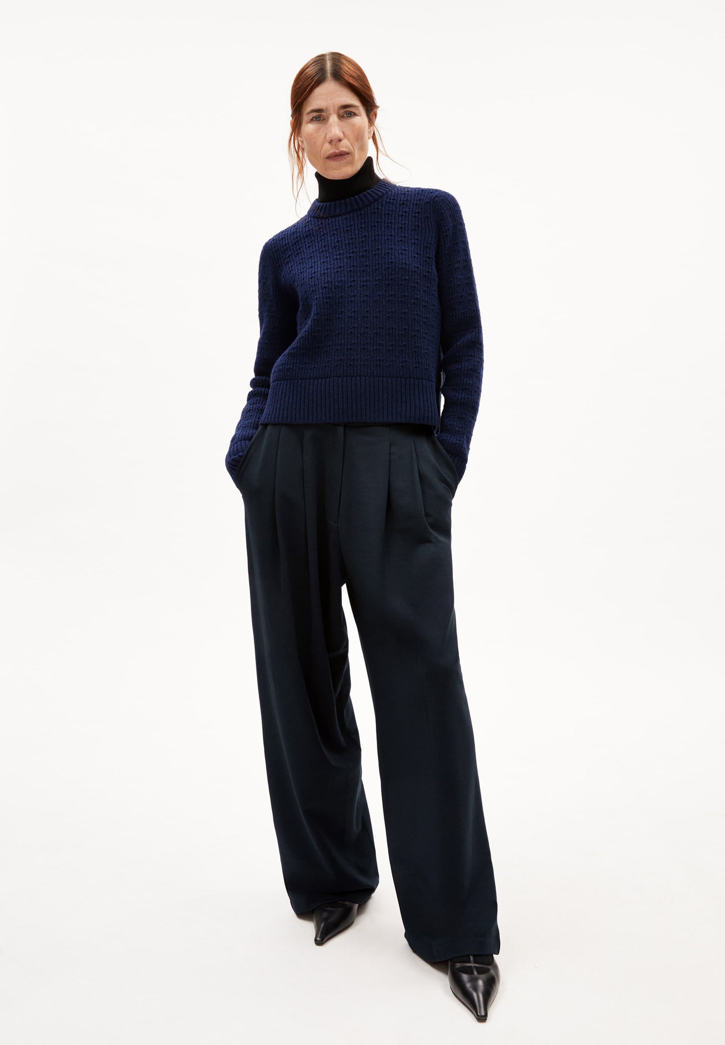 Pull en laine bio | bleu "fabiolaa - deep sea blue"