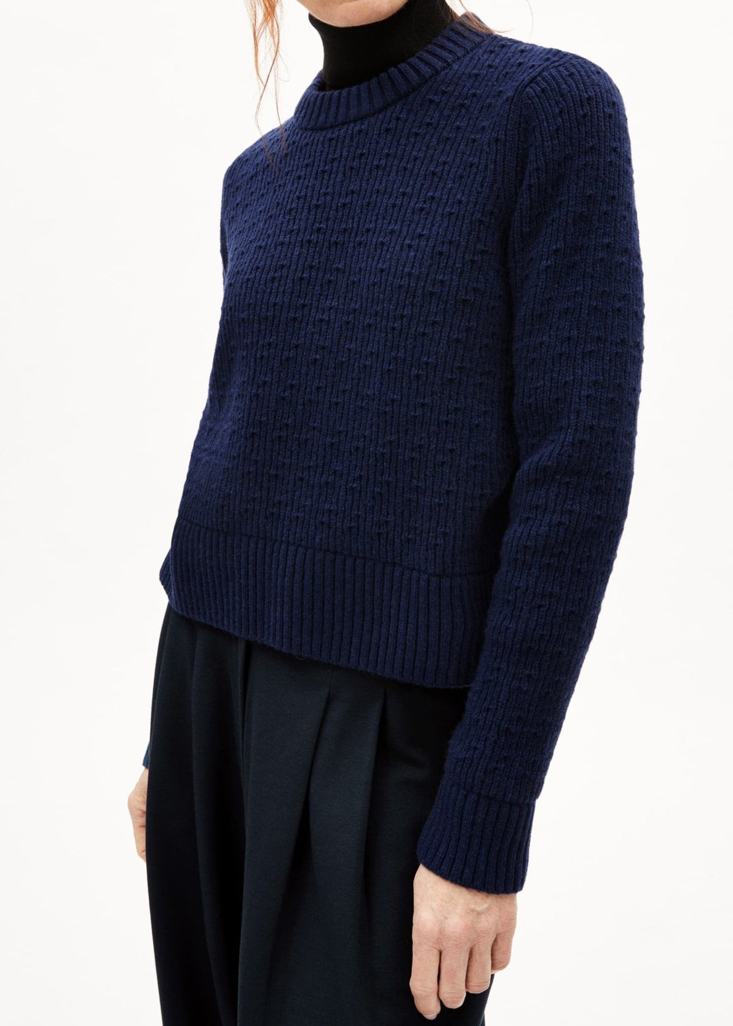 Pull en laine bio | bleu "fabiolaa - deep sea blue"