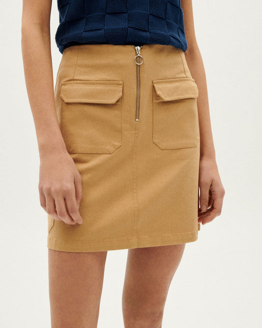 Jupe camel en coton bio - camel jackie skirt
