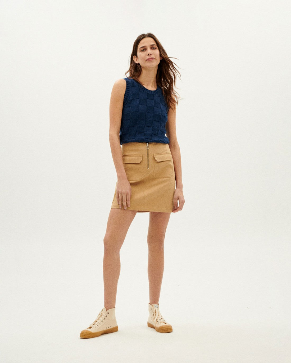 Jupe camel en coton bio - camel jackie skirt