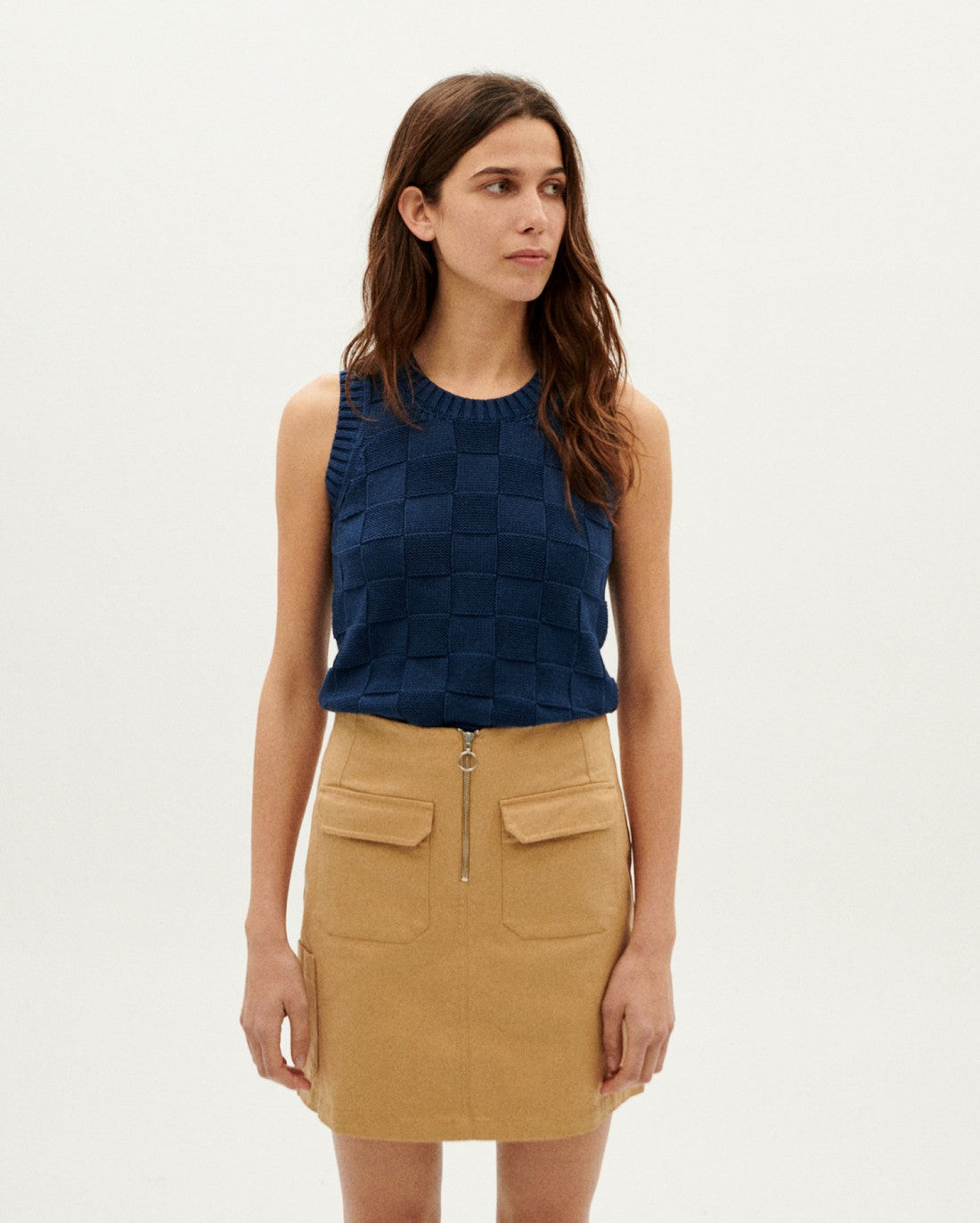Jupe camel en coton bio - camel jackie skirt