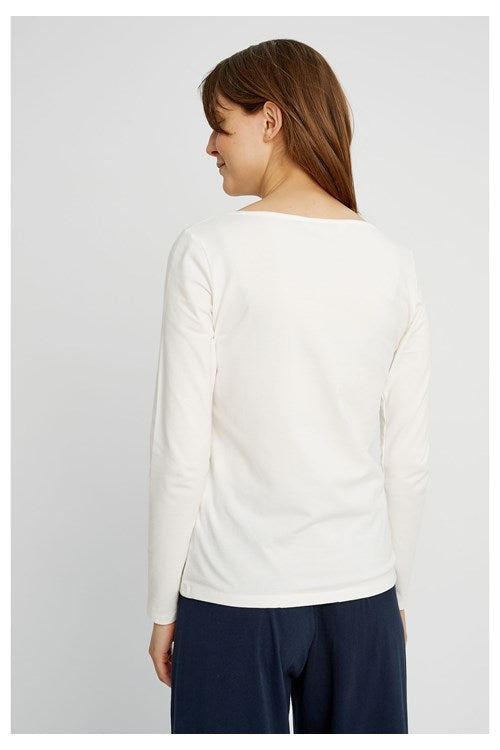 T-shirt manches longues blanc coton biologique - Fallon