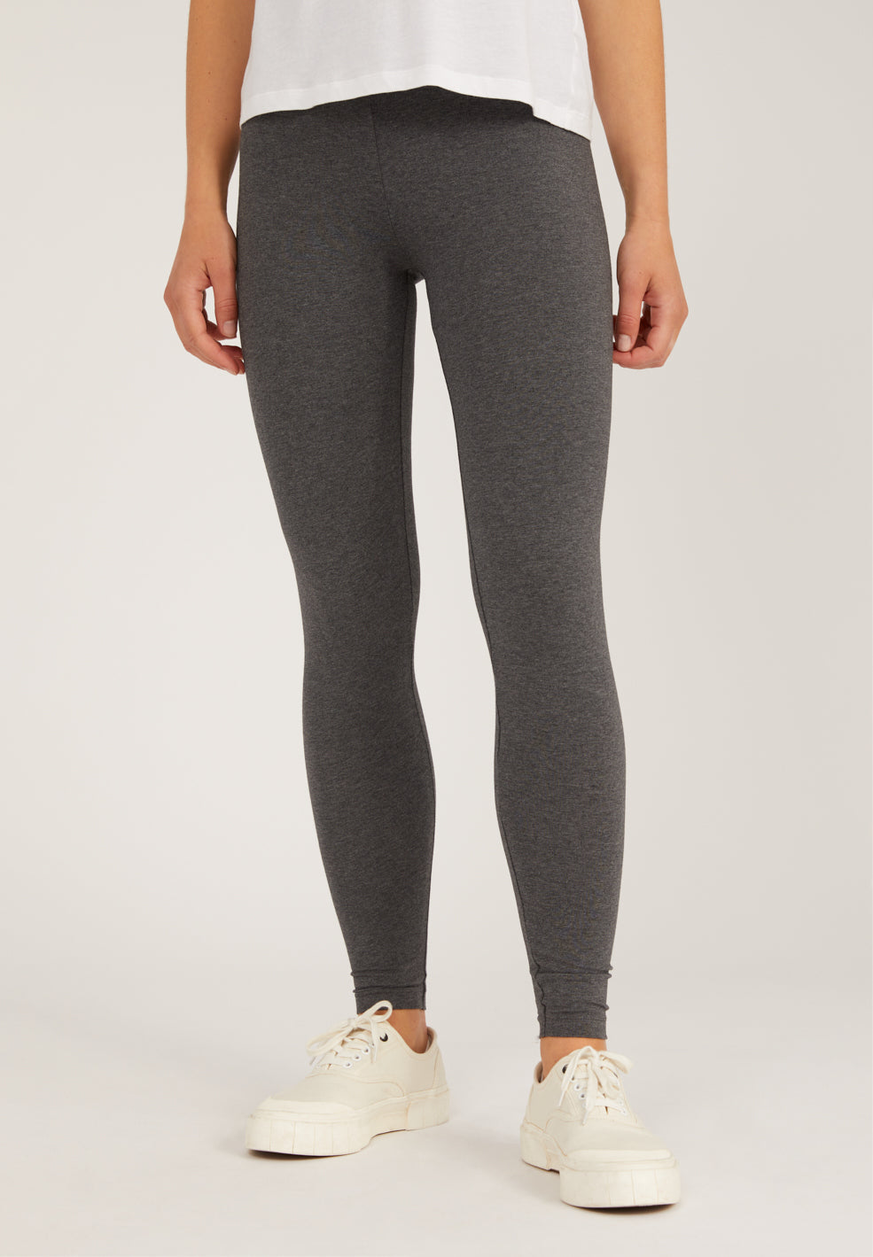 Legging gris en coton bio - Faribaa dark grey melange